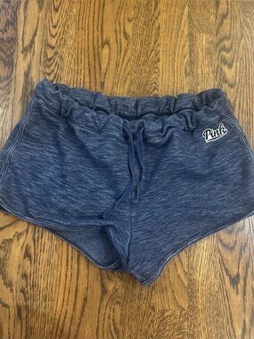Vintage Mid-2010s VS PINK Heathered Navy Blue Fleece Lounge Shorts